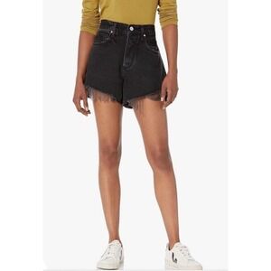 Paige Asher Short With Uneven Hem Black Monica New Women’s Size 27